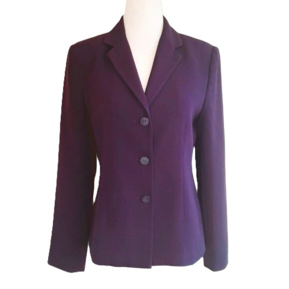 VINTAGE Casual Corner Annex Deep Plum Blazer 2P - Picture 1 of 6